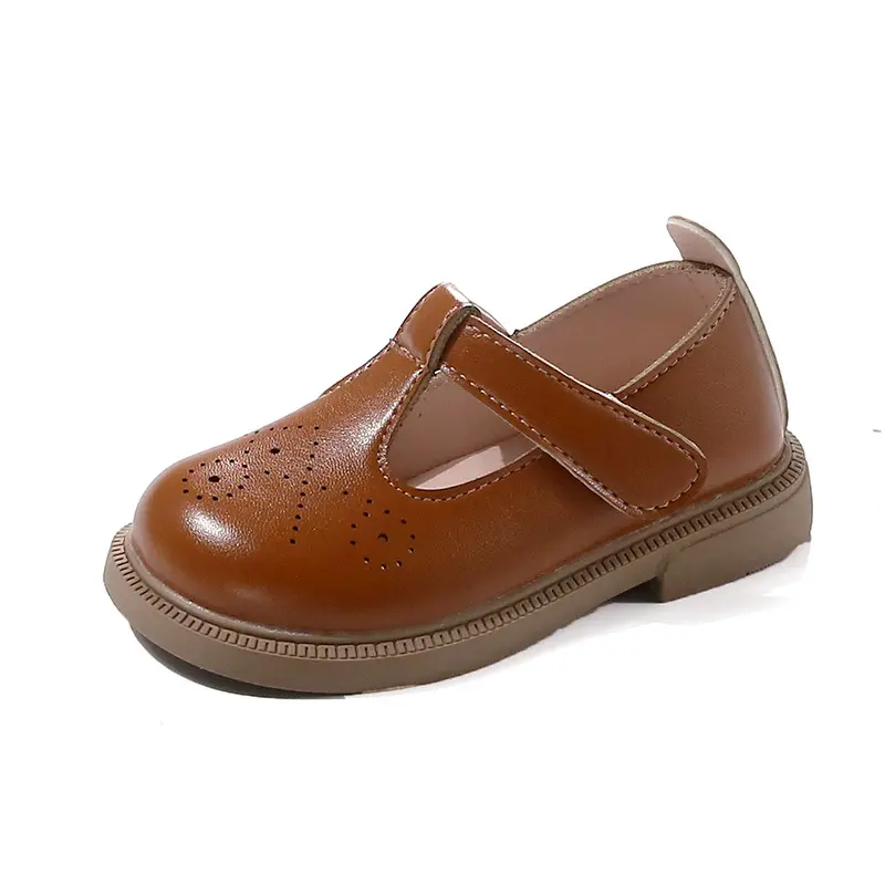 Princess Girls Shoes Kids PU Leather Shoes for Girl Spring Children Casual Low Heels T-tied Shoes Wedding Birthday Shows I08116