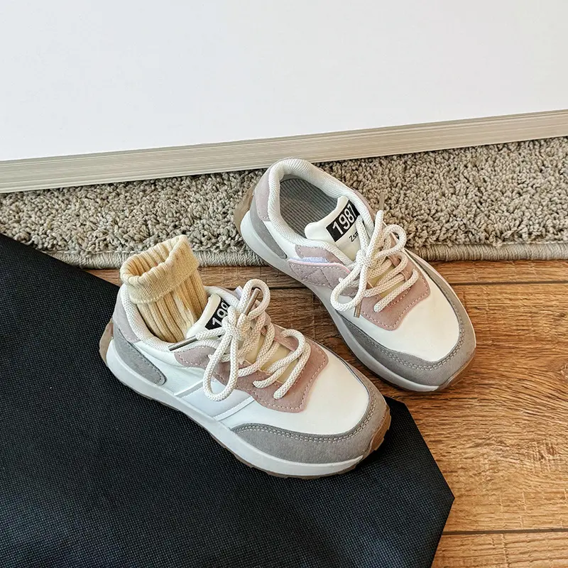 New Sneakers for Children Boys Platform Casual Sports Running Shoes Girls Students Stitching Upper Fashion Chunky Sneaker H03014