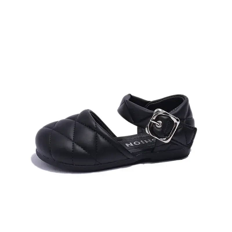 2025 Summer Runway Children Sandals Girls Beach Shoes Pretty Designer Lattice Wedding Kids Close-toed Sandals for Girl I04223