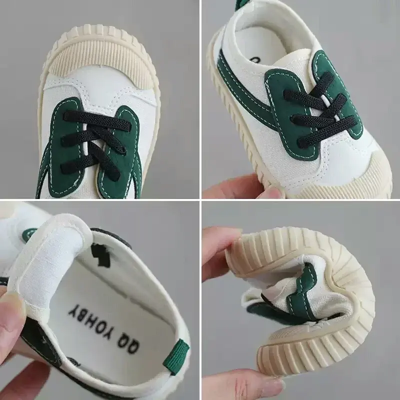 Children Canvas Shoes Girls Fall 2024 All Match Kids Casual Shoes Patchwork Boys Sneakers All-match Stripe School Shoes H06122