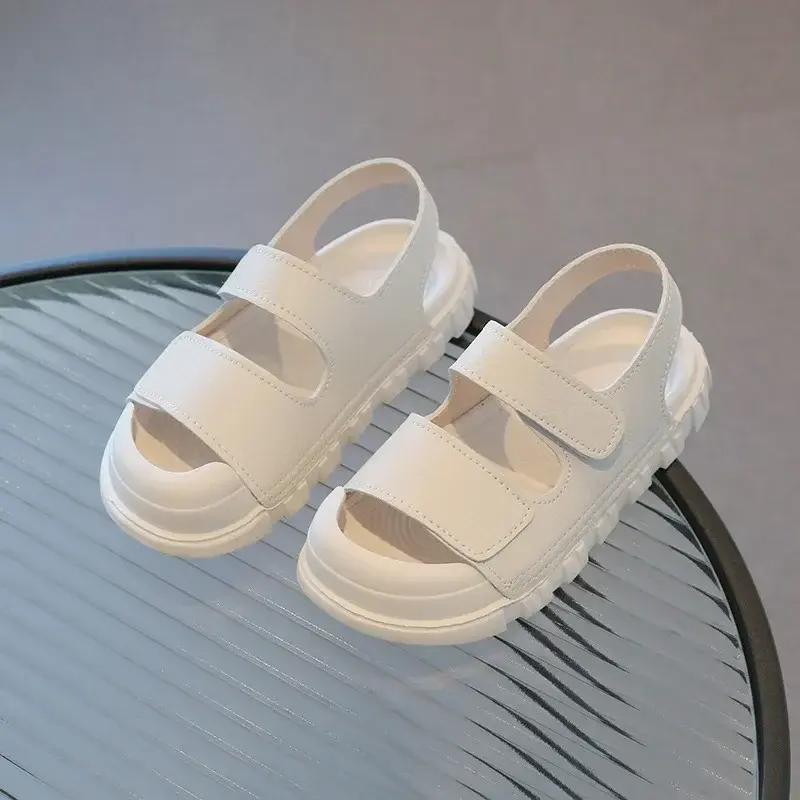 Children Sandals Flat Heel Platform Strap Anti-kick Toe Outdoor Sport Beach Casual Shoes High quality PU Leather Sandals I01101