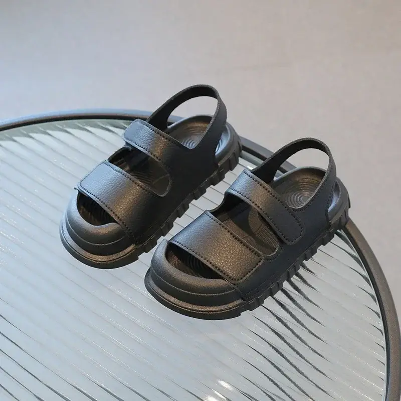 Children Sandals Flat Heel Platform Strap Anti-kick Toe Outdoor Sport Beach Casual Shoes High quality PU Leather Sandals I01101