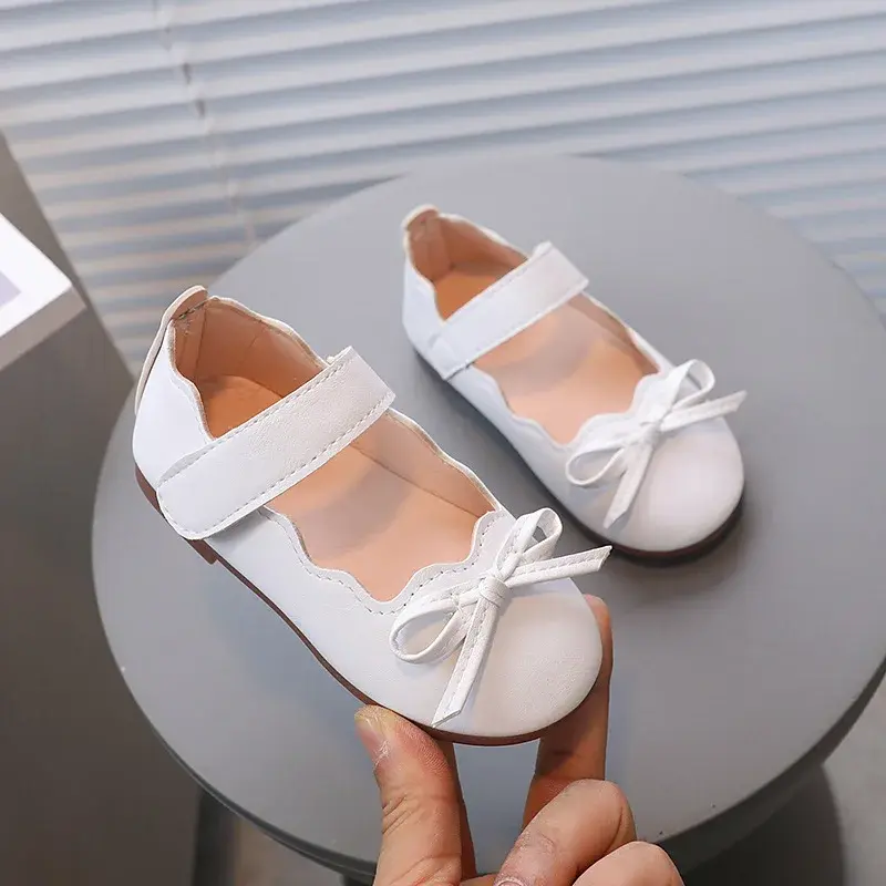 Round Toe Children PU Leather Shoes for Girls Shallow Kindergarten Little Princess Fashion Toddler mary janes Dace Shoes G04231