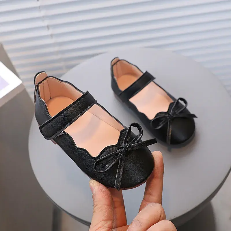 Round Toe Children PU Leather Shoes for Girls Shallow Kindergarten Little Princess Fashion Toddler mary janes Dace Shoes G04231