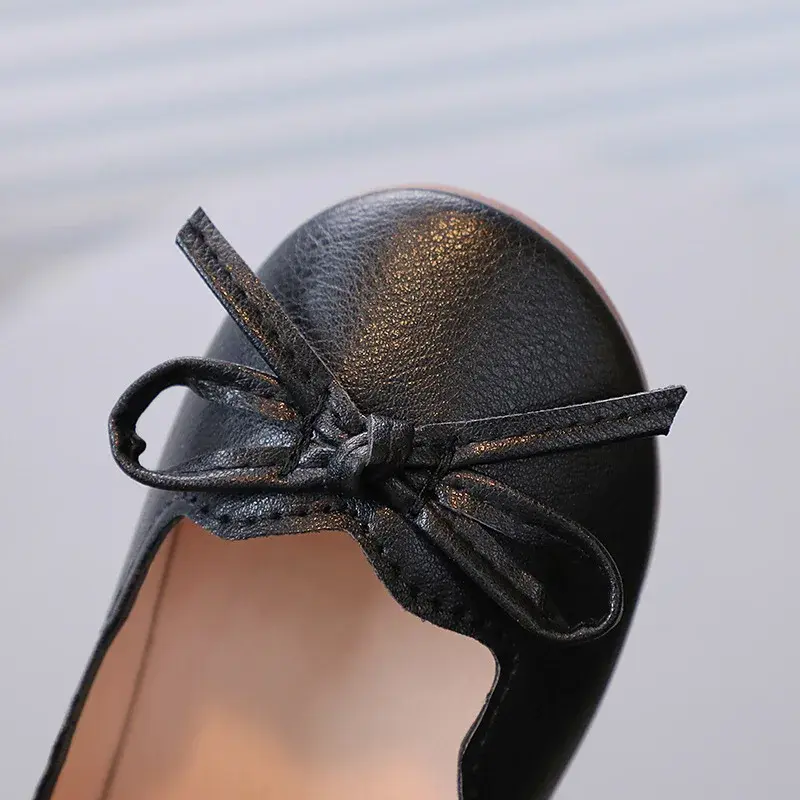 Round Toe Children PU Leather Shoes for Girls Shallow Kindergarten Little Princess Fashion Toddler mary janes Dace Shoes G04231