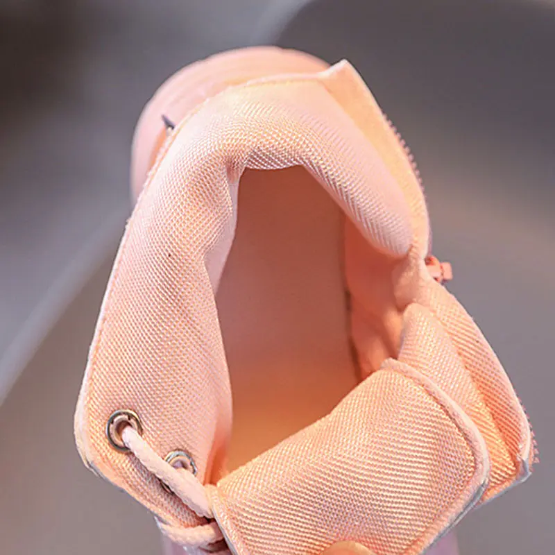 Children's Short Boots All Over Embossed Princess Shoes Autumn Ankle Boots with Beautiful Flowers Patterns Platform Shoes I08099