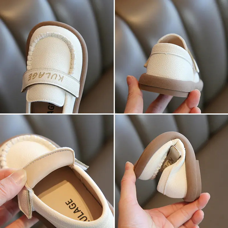 New Boy Leather Shoes Pure Color Kids Shoes Spring Fall Baby Casual School Shoes British Style Children Footwear for Show I07253