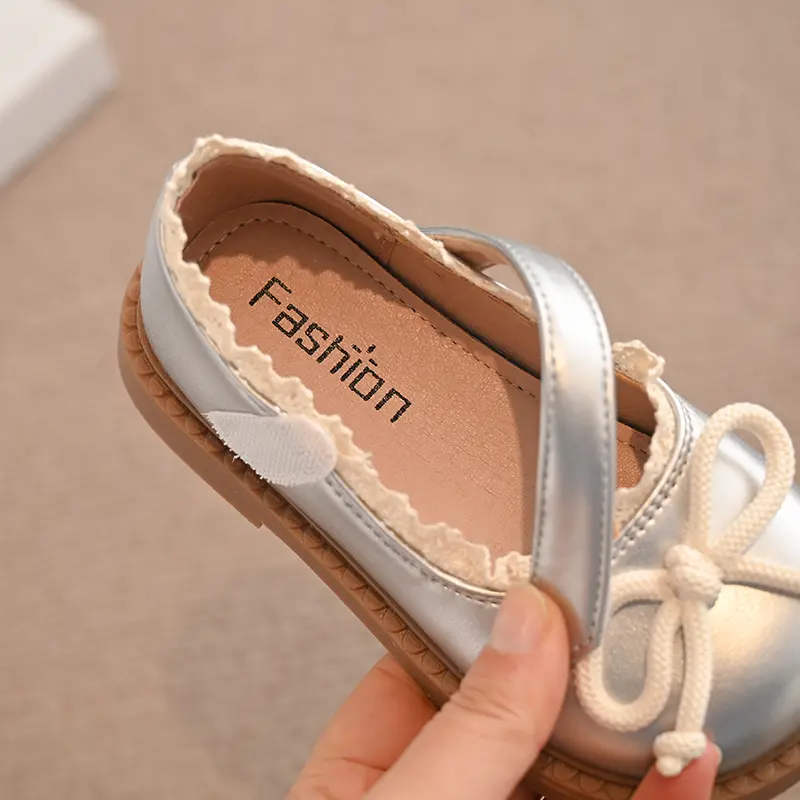 2025 Lolita Girl Party Dresses Shoes Chic Bow-knot Children Leather Shoes Fashion Versatile Kids Princess Mary Jane Shoes I01132