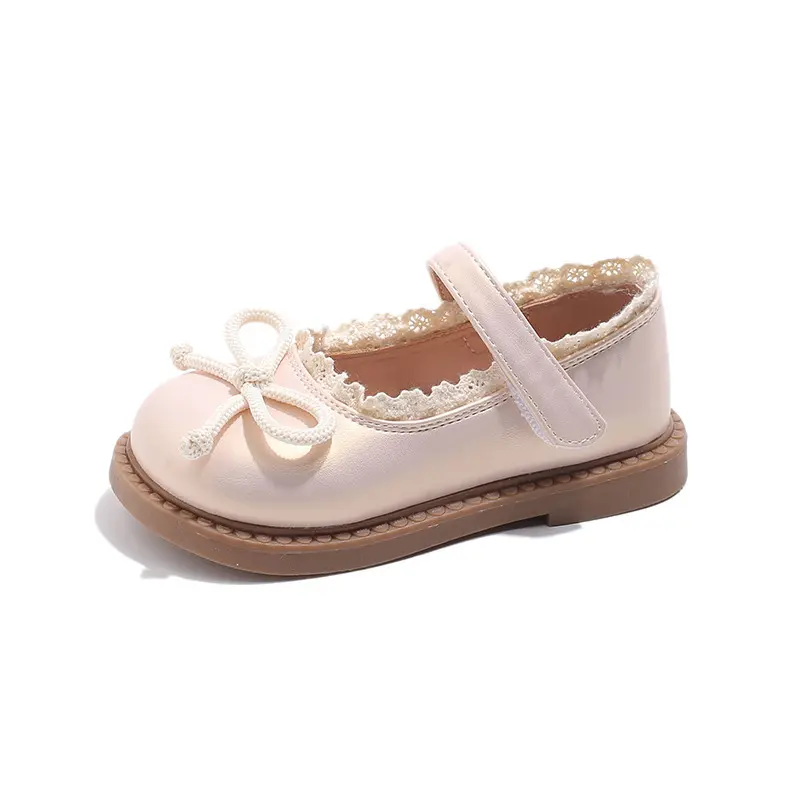 2025 Lolita Girl Party Dresses Shoes Chic Bow-knot Children Leather Shoes Fashion Versatile Kids Princess Mary Jane Shoes I01132
