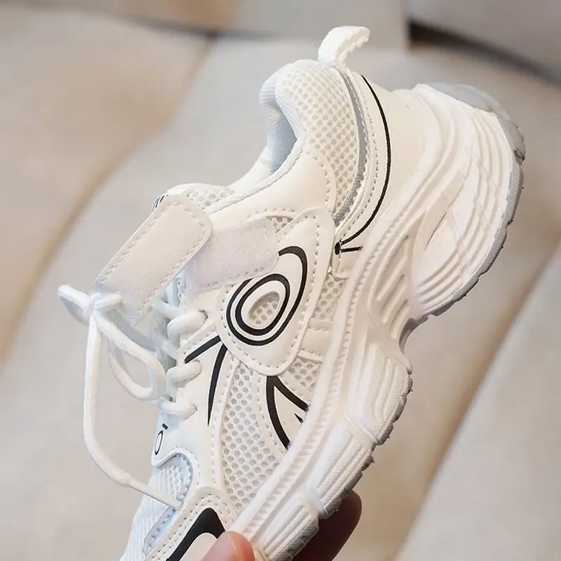 Todder Boy Mesh Shoes for Spring Autumn Children Causal Sneaker White Kids Girl Outdoor Shoes Gray Training Student Shoes I02041