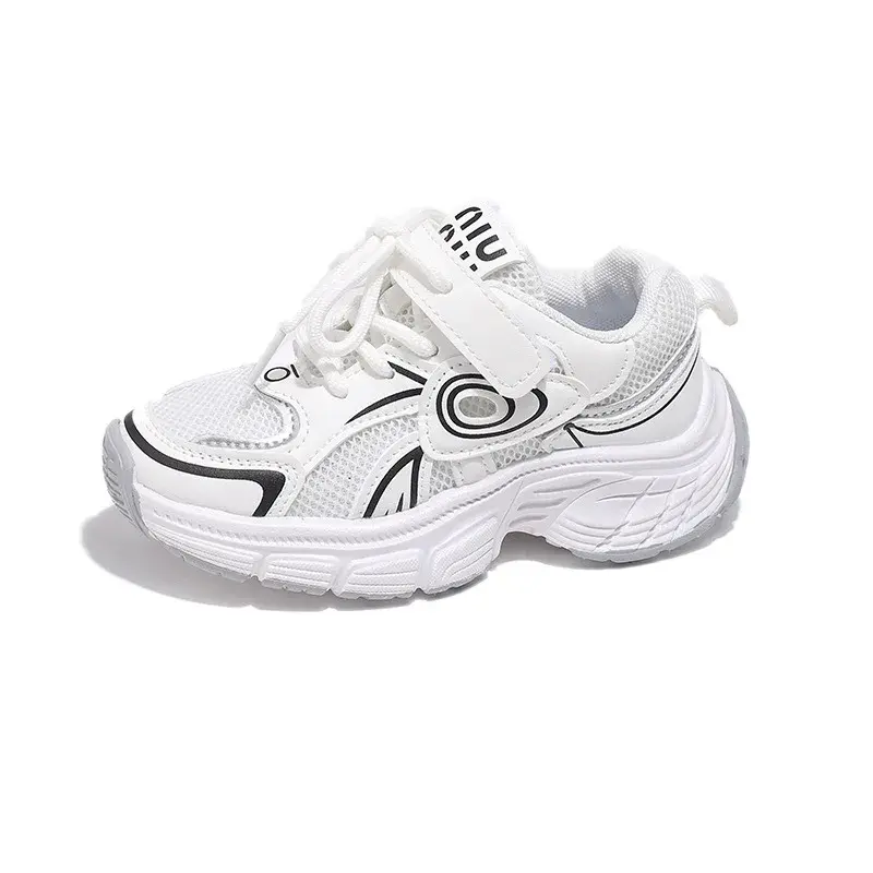 Todder Boy Mesh Shoes for Spring Autumn Children Causal Sneaker White Kids Girl Outdoor Shoes Gray Training Student Shoes I02041