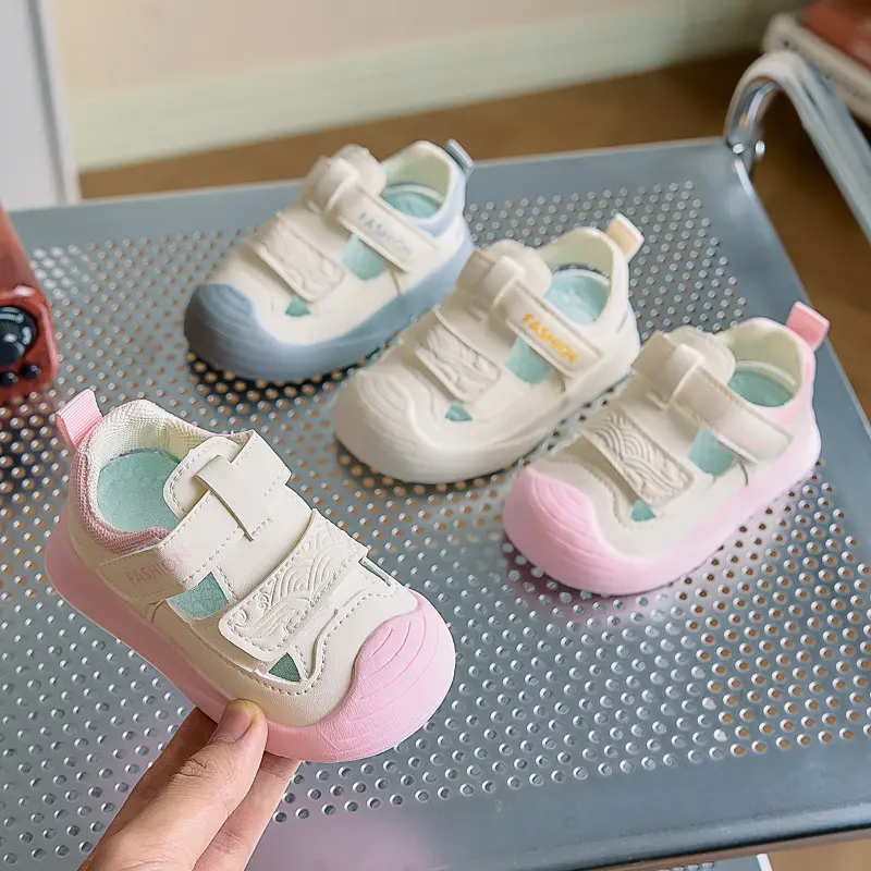 Summer Baby Sandals Toe-protection Beige Boy Beach Shoes Pink Kids Girl Sport Sandals Soft Bottom Toddler Shoes Sandalias I06124