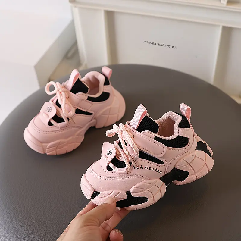 New Boy Fashion Sneaker Spring Mesh Breathable Platform Running Shoes Tennis Shoe High Quality Non Slip Sport Shoes Girls I01125