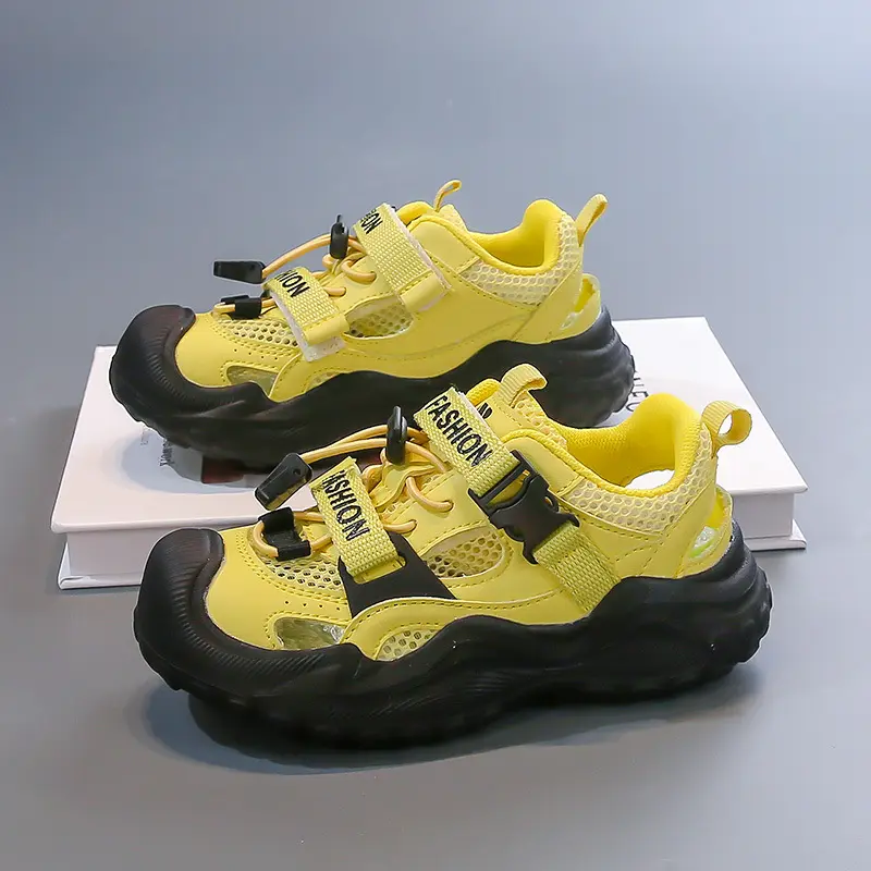 Well-ventilated Cut-Outs Summer Basketball Shoes for Kids Boy Comfortable Arch Support Teenage Hiking Shoes Girl Sneakers I06032
