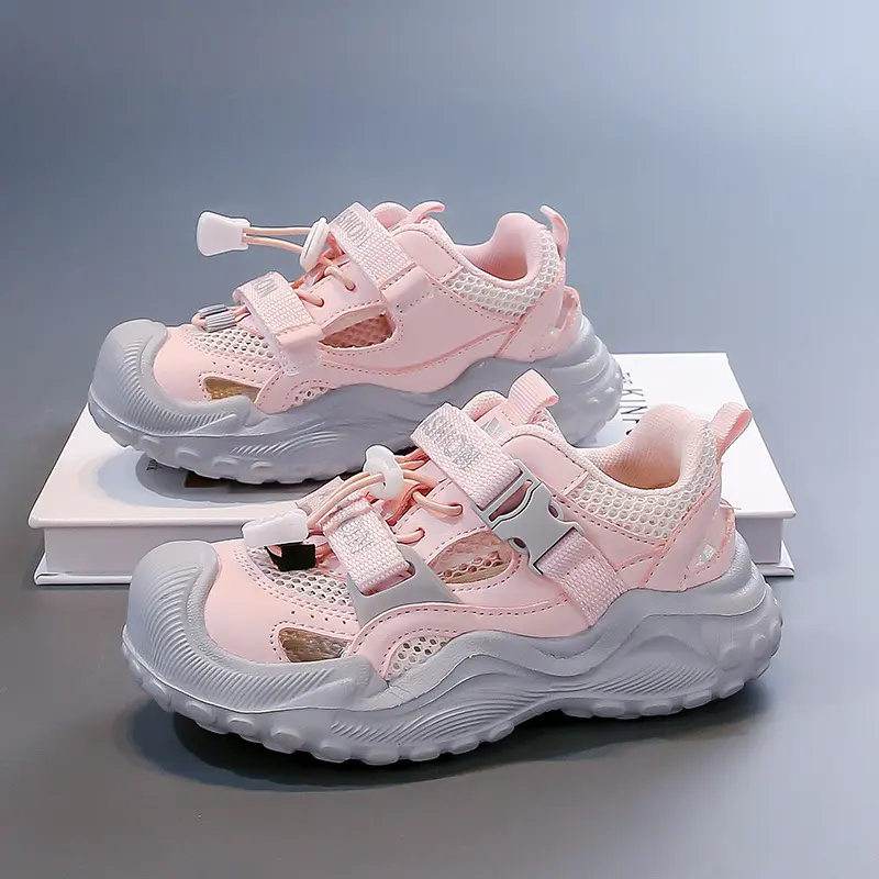Well-ventilated Cut-Outs Summer Basketball Shoes for Kids Boy Comfortable Arch Support Teenage Hiking Shoes Girl Sneakers I06032