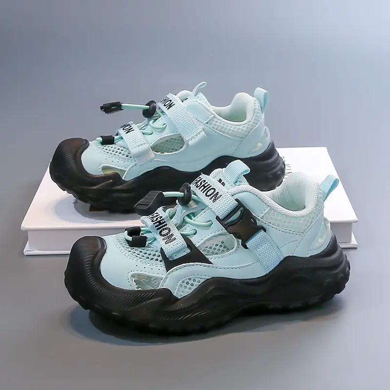 Well-ventilated Cut-Outs Summer Basketball Shoes for Kids Boy Comfortable Arch Support Teenage Hiking Shoes Girl Sneakers I06032