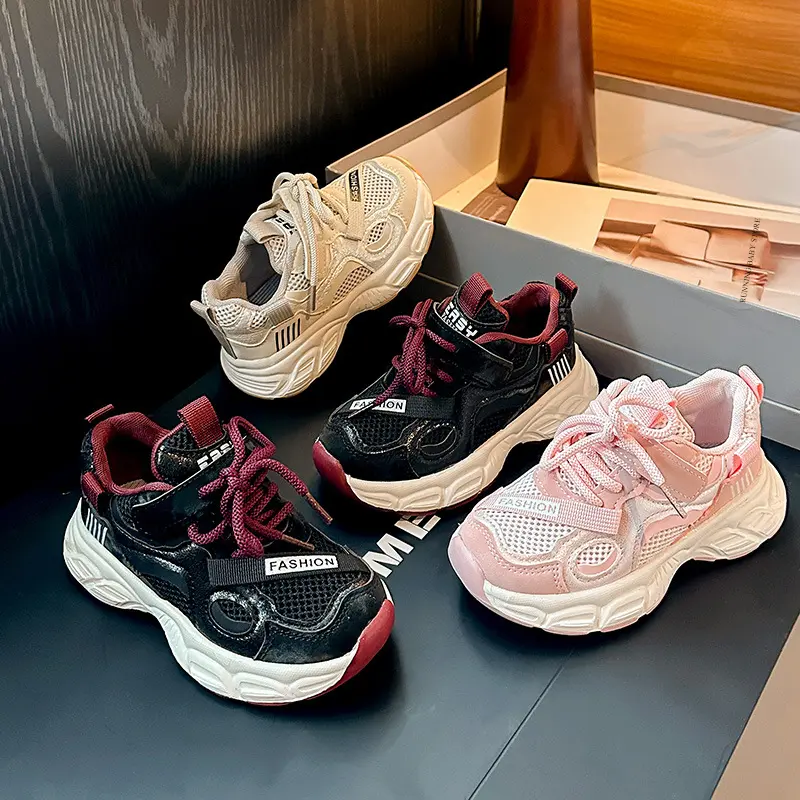 2025 New Girl Shoes All-Match Mesh Casual Shoes for Kids Boy Deodorant Soft Bottom Shoes Spring Autumn Breathable Sneaker I02194