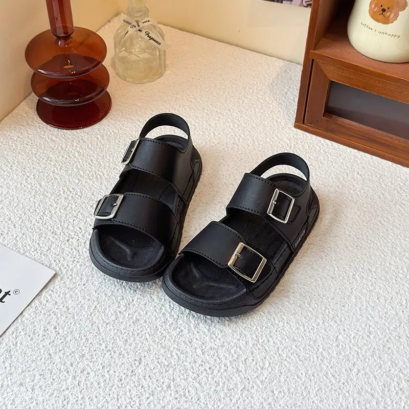 Summer New Sports Sandals for Boys Children Outdoor Casual Slides PU Leather Non-slip Breathable Girls Garden Shoes Beach I06204