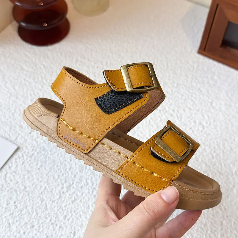 Summer New Sports Sandals for Boys Children Outdoor Casual Slides PU Leather Non-slip Breathable Girls Garden Shoes Beach I06204