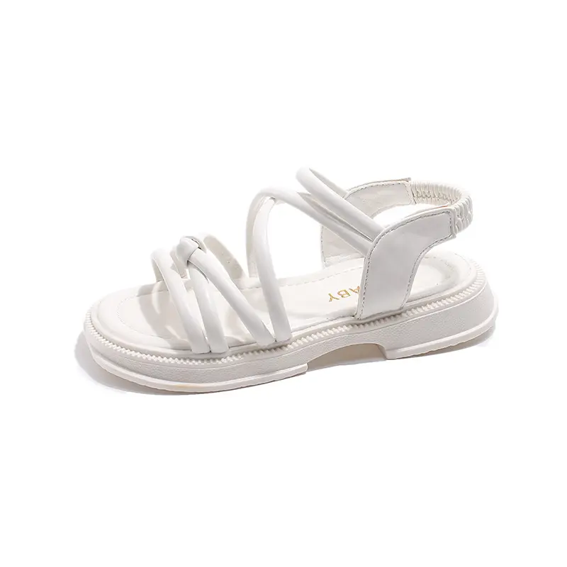 2025 New Cross-tied Narrow Band Platform Sandals for Girls Slip-on Girls Wedge Sandals Kids Sandal Girl Beach Shoes Child I06118