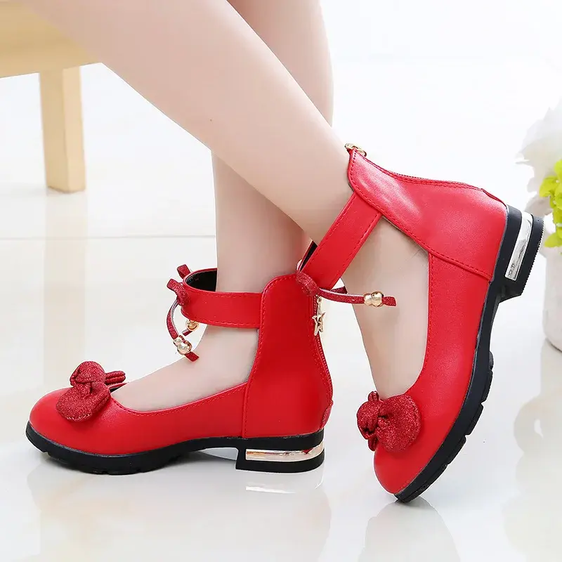 Little Girls Casual Sandals Children Footwear Bling Butterfly-knot Kids Princess Prom Party Sandals Shoes Leather Sandals H01307