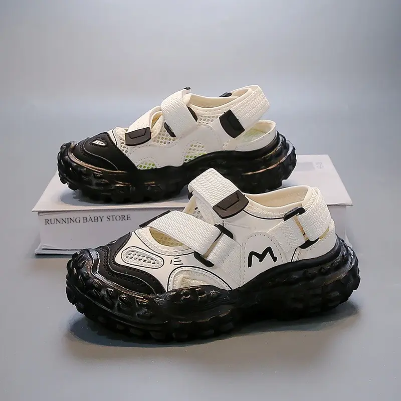 Safty Children's Anti-kick Sandals Wedge Breathable Sandals for Kids Girls Boys Cut-outs Casual Sneaker Nice Hiking Shoes I06019