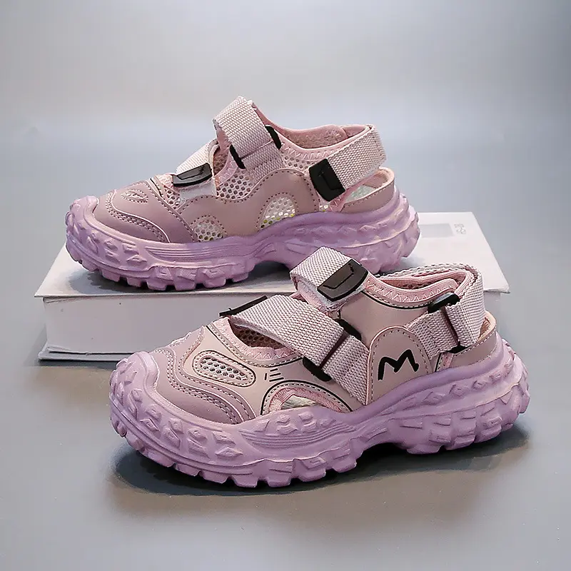 Safty Children's Anti-kick Sandals Wedge Breathable Sandals for Kids Girls Boys Cut-outs Casual Sneaker Nice Hiking Shoes I06019