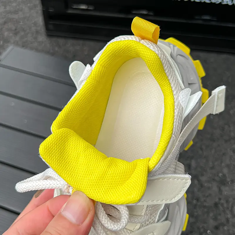 Side Nylon Belt Decos Kids Running Shoes Arch Support Children Sneaker Mesh Breathable Basketball Sport Shoes for Student I07311