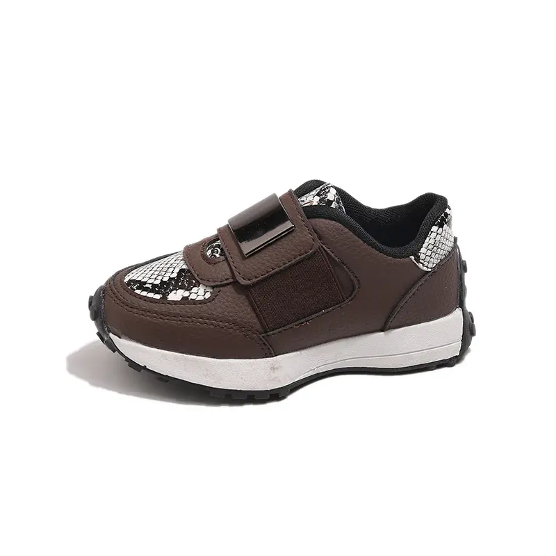 Serpentine Pattern Children Chunky Sneaker for Girls Versatile Student Autumn School Shoes Child Bold Hue Running Shoes I06226