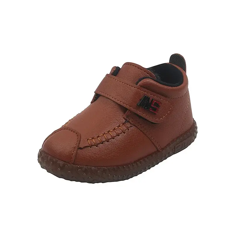 Velvet Designer Shoes for Boys Kids Black Brown New Semester School Shoes Boy Soft Bottom Casual Leather Shoes Kids Child E12064