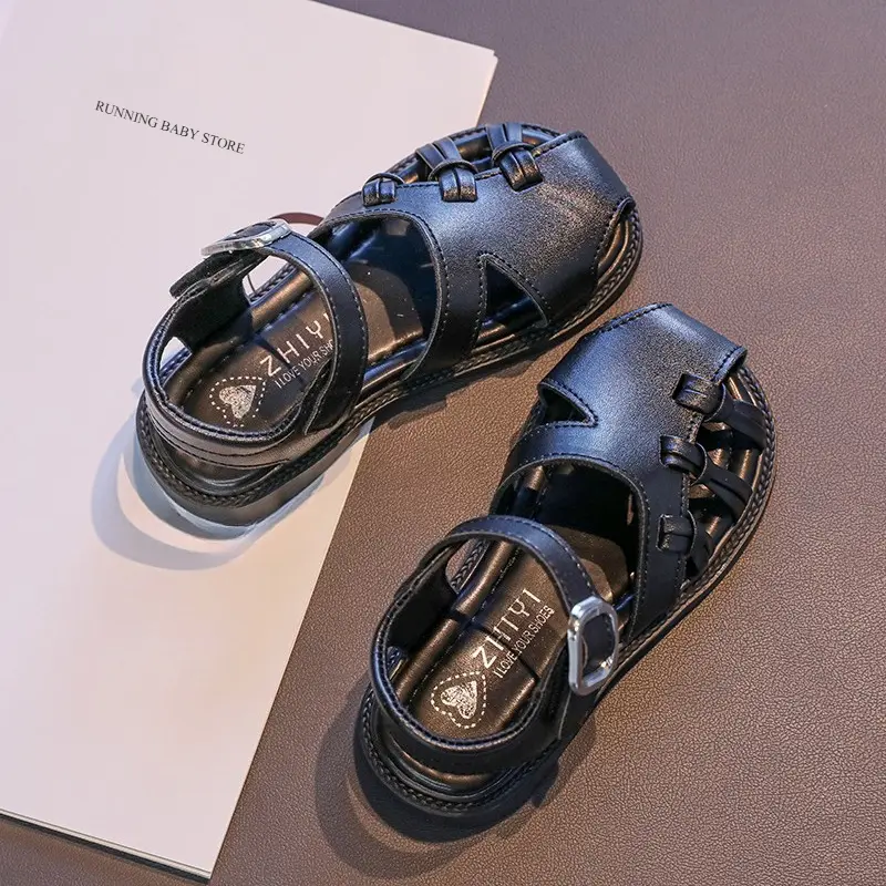 New Trend Knot Girls Sandals Children Semi-enclosed Toe Strap Summer Shoes Kids Braid Gladiator Beach Shoes Girl Footwear I06064