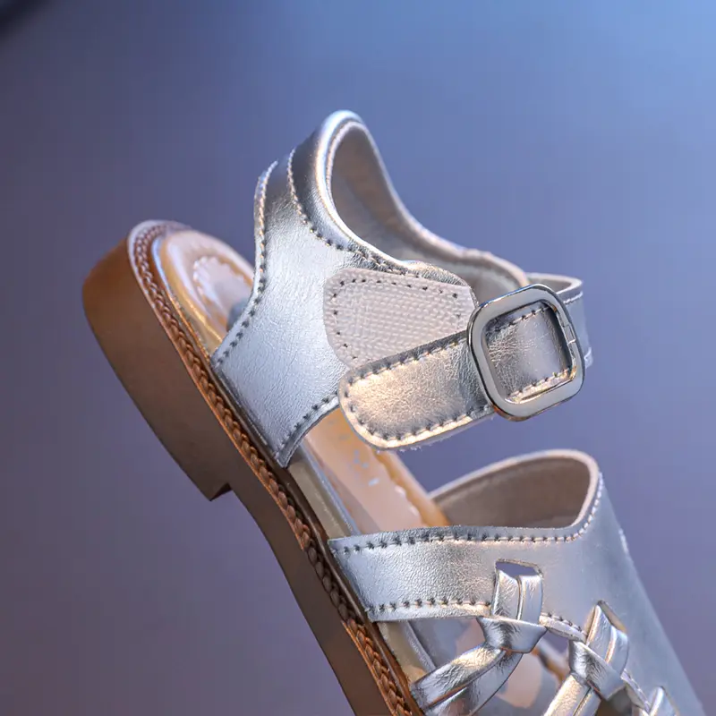 New Trend Knot Girls Sandals Children Semi-enclosed Toe Strap Summer Shoes Kids Braid Gladiator Beach Shoes Girl Footwear I06064