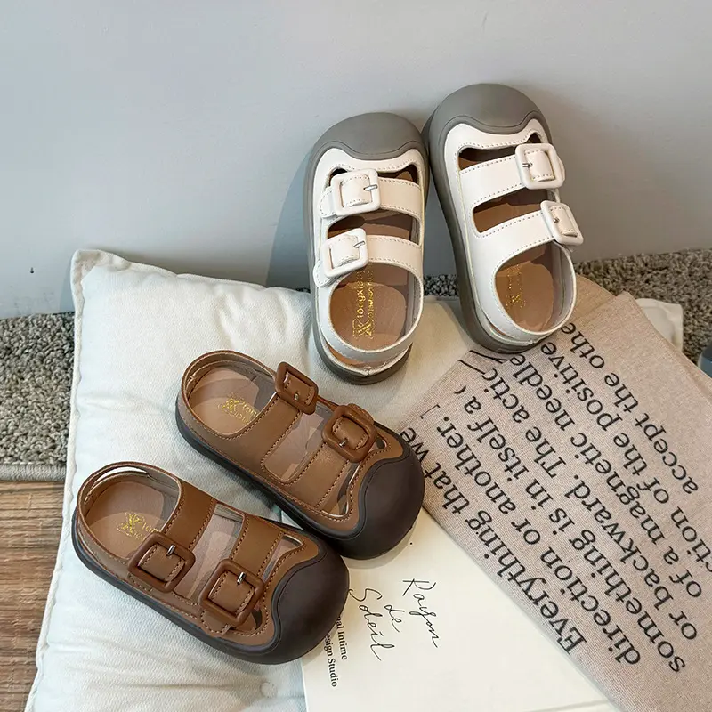 New Summer Baby Sandals for Girls Boys Soft Bottom Hollow Children Shoes Fashion Little Kids Beach Sandals Cover Toe Shoe I05206