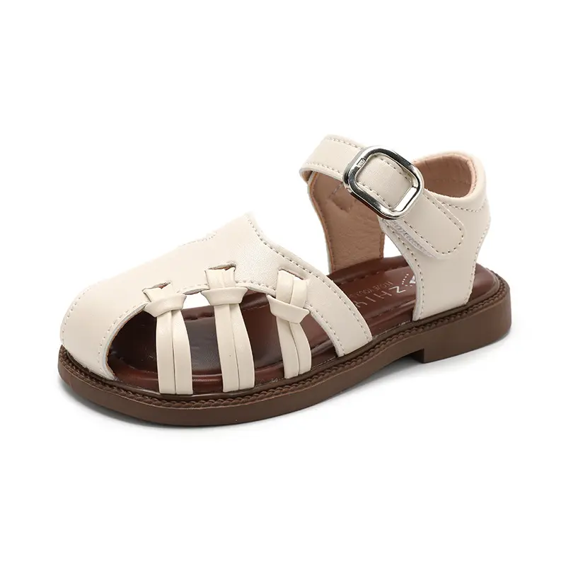 New Trend Knot Girls Sandals Children Semi-enclosed Toe Strap Summer Shoes Kids Braid Gladiator Beach Shoes Girl Footwear I06064