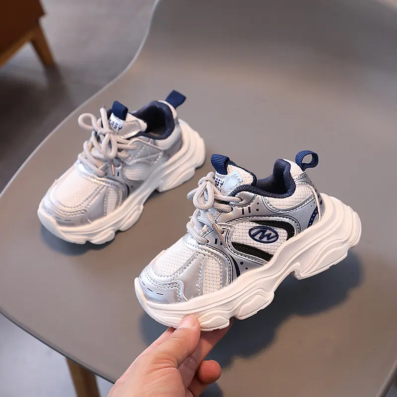 Child Fashion Sport Shoes Comfort All Season Fashion Breathable Kids Boys Net Shoes Girls Sneakers PE Class Running Shoes H07316