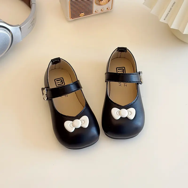 Size 21-30 Girls Leather Shoe Spring Autumn Kids Dress Shoes for Girl Performance Wedding Children Shoes School Mary Jane I03166