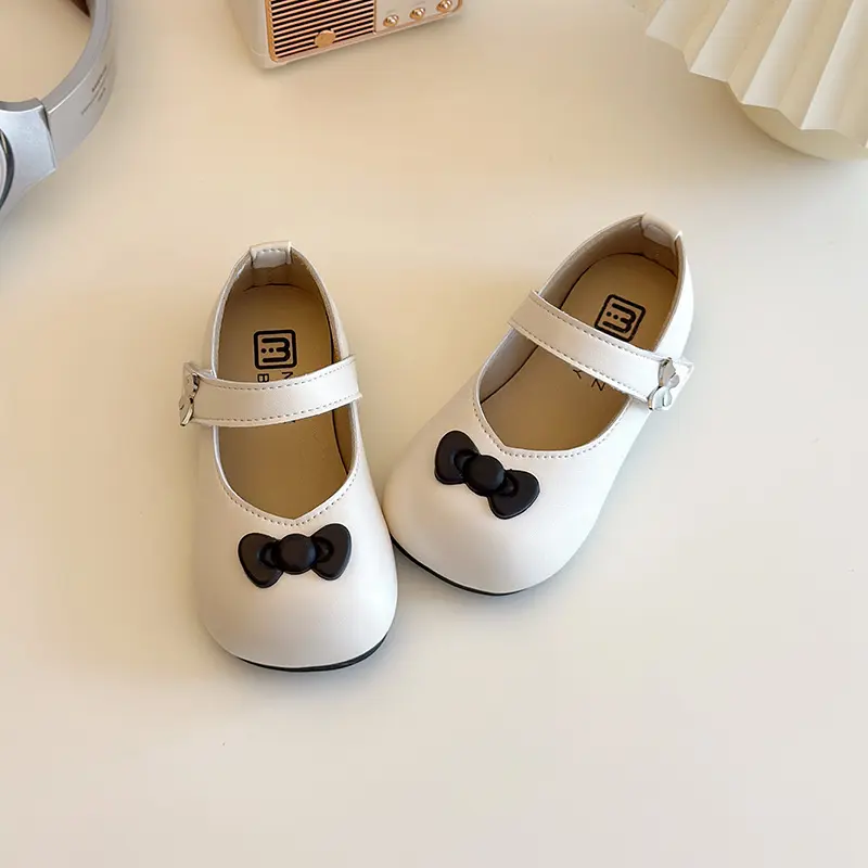 Size 21-30 Girls Leather Shoe Spring Autumn Kids Dress Shoes for Girl Performance Wedding Children Shoes School Mary Jane I03166
