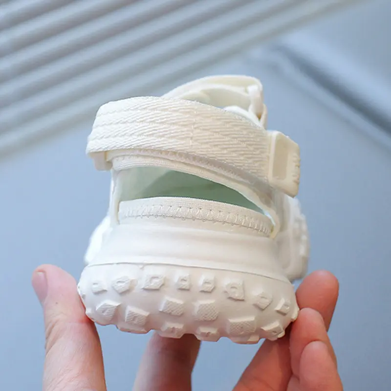 Kids Sports Sandals Sneakers Cover Toe Girl's Boy Hollow Shoes Hook Loop 2025 Summer Children Beach Mesh Shoes Size 26-36 I06264