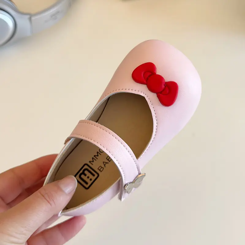 Size 21-30 Girls Leather Shoe Spring Autumn Kids Dress Shoes for Girl Performance Wedding Children Shoes School Mary Jane I03166
