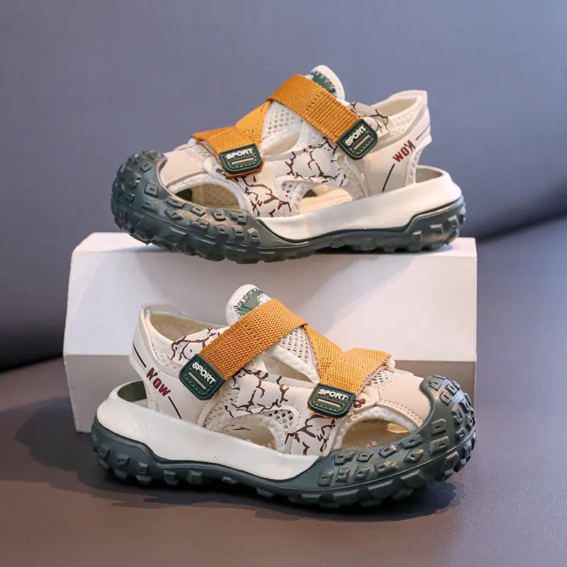 2025 Hollow Children Chunky Sneakers Summer New Anti-slippery Soft Bottom Boys Dad Sneakers Stripe Basketball Shoes Girls I05269