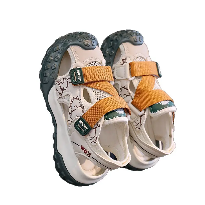 2025 Hollow Children Chunky Sneakers Summer New Anti-slippery Soft Bottom Boys Dad Sneakers Stripe Basketball Shoes Girls I05269