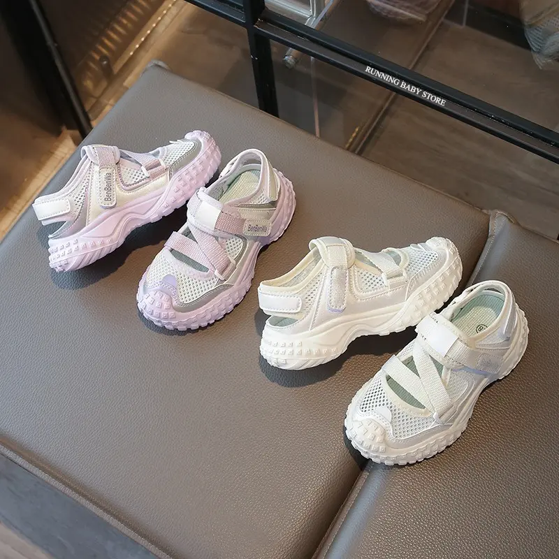 Un-stuffy Summer Sneakers for Children New Arrival Non-slip Boy's Mesh Beach Shoes Hot Fashion Girls Sprots Shoes Sandals I05287