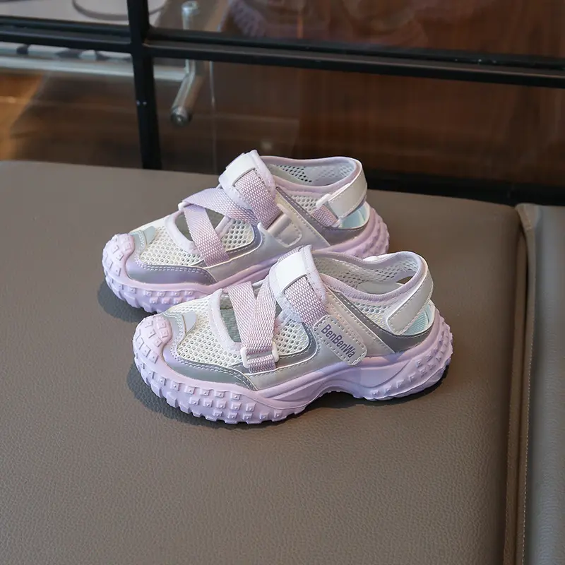 Un-stuffy Summer Sneakers for Children New Arrival Non-slip Boy's Mesh Beach Shoes Hot Fashion Girls Sprots Shoes Sandals I05287
