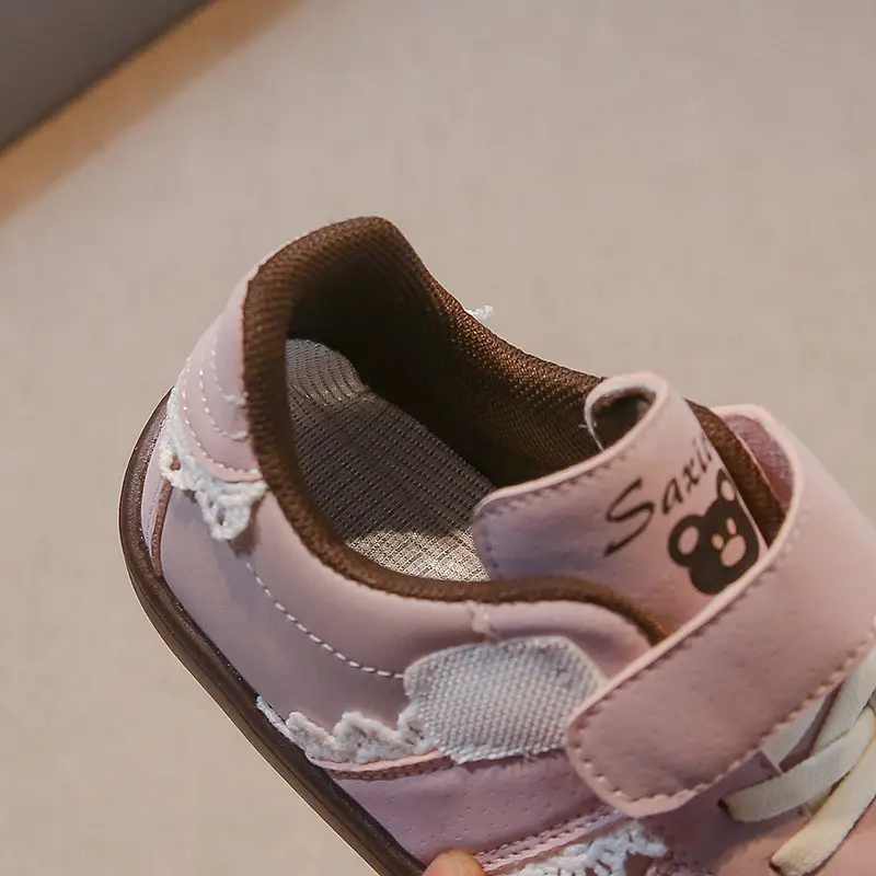 Daily Kids Casual Shoes Comfort Anti Collision Training Shoes Girl Sneakers High Quality Flowers Bordered Walking Shoes I02146