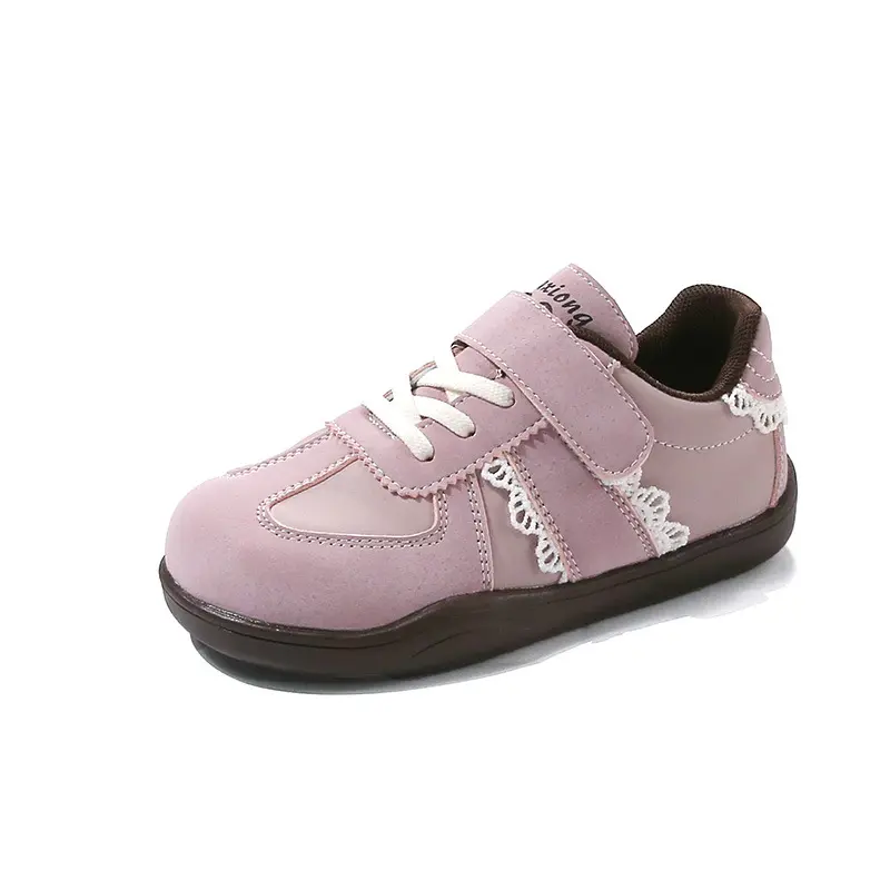 Daily Kids Casual Shoes Comfort Anti Collision Training Shoes Girl Sneakers High Quality Flowers Bordered Walking Shoes I02146