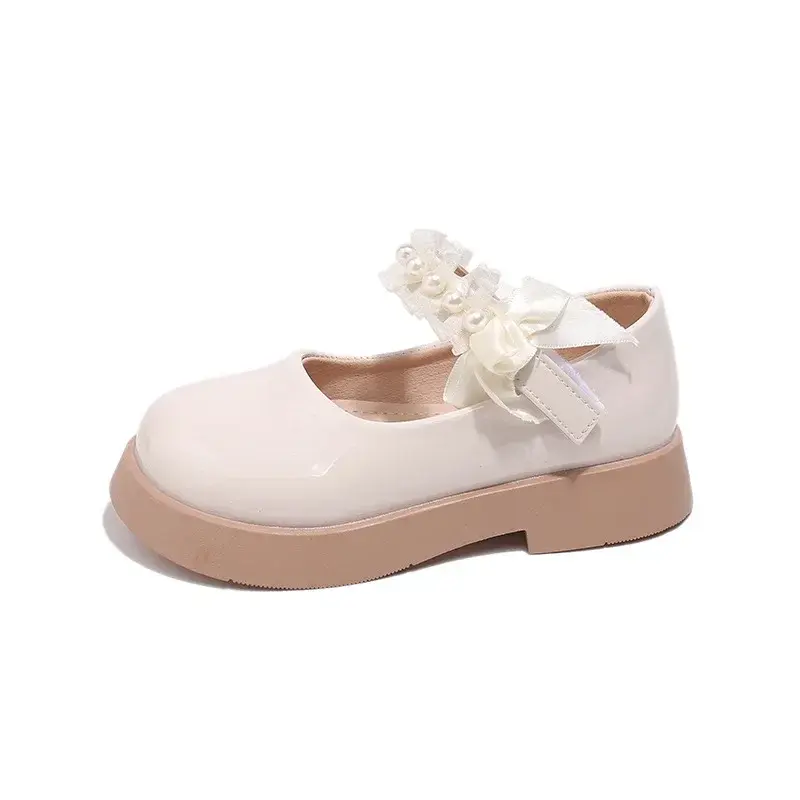 Fashion Girls Mary Janes Leather Shoes Kids Baby Princess Shoe Child Soft Comfortable Party Shoes Lace Ribbons Footwear I01284