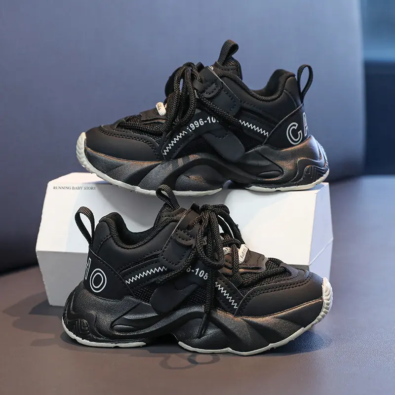 New Spring and Autumn Daddy Shoes Girls Trendy Versatile Thick Sole Mesh Breathable Casual Sports Shoes for Boys Sneakers I05209