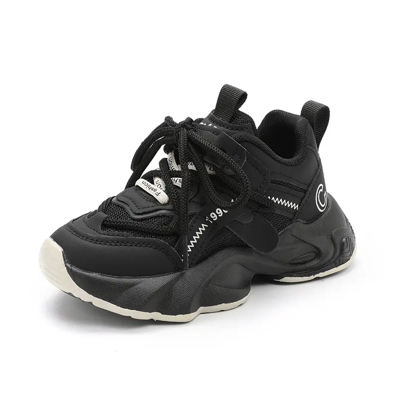 New Spring and Autumn Daddy Shoes Girls Trendy Versatile Thick Sole Mesh Breathable Casual Sports Shoes for Boys Sneakers I05209