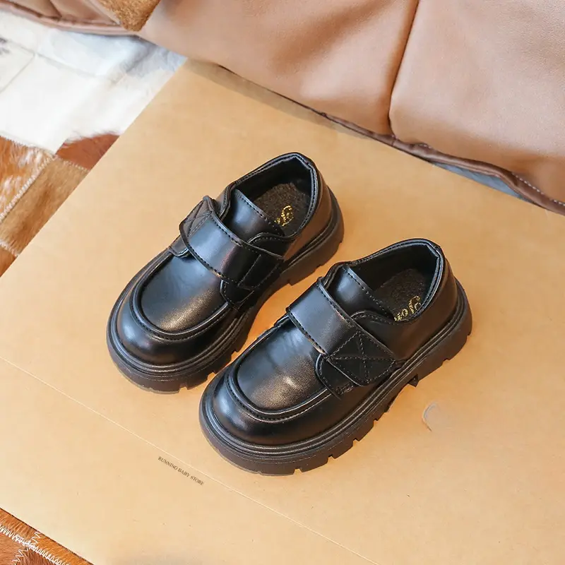Children Leather Shoes for Boys New Fashion Kids Stage Performance Formal Shoes Students Classic Black British Style Shoes I0211