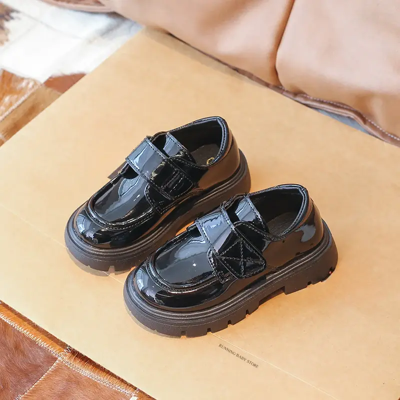 Children Leather Shoes for Boys New Fashion Kids Stage Performance Formal Shoes Students Classic Black British Style Shoes I0211